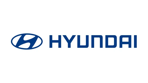 new Hyundai logo: flat blue H and wordmark