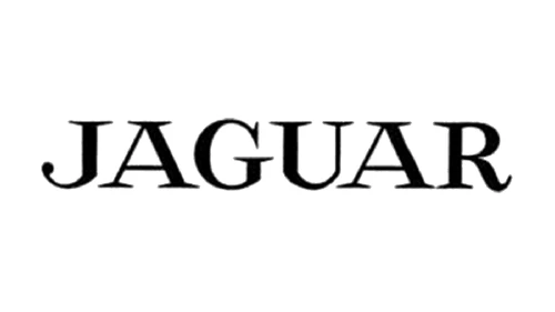Jaguar logo 1951 to 1957, a black serif JAGUAR wordmark with no emblem