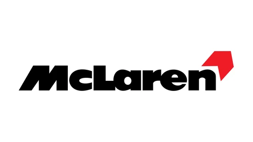McLaren logo from 1991 with a single red chevron beside the black wordmark
