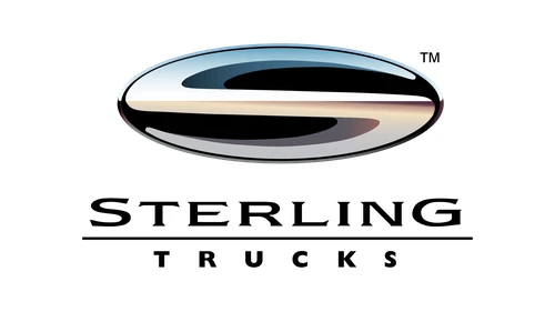 Sterling Trucks logo with silver S in an oval above the Sterling Trucks wordmark
