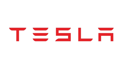 TESLA wordmark with the three-bar E and the A without a crossbar